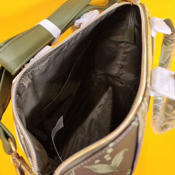 Loungefly Disney Peter Pan Tinker Bell Mushroom Forest Green Satchel HandBag NEW - Picture 9 of 11